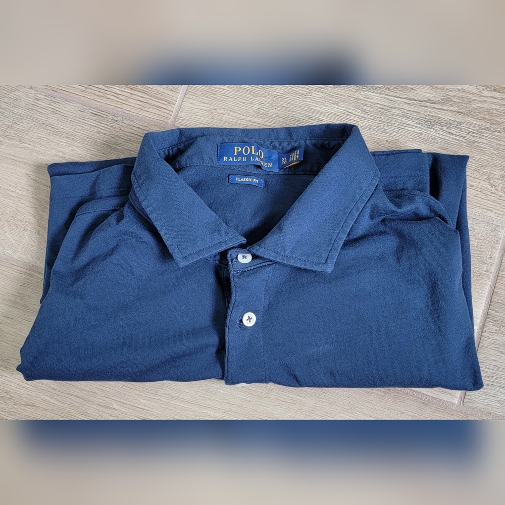 Polo Ralph Lauren Classic Fit Short Sleeve Navy Blue Blue Pony Cotton Polo XL